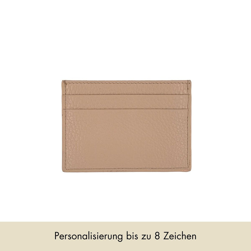 Card Holder Grained Leather | Beige