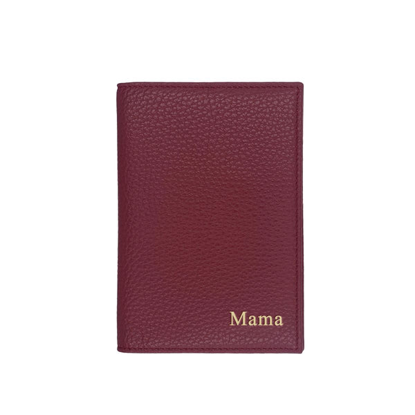 Passport Cover Grained Leather | Dark Red