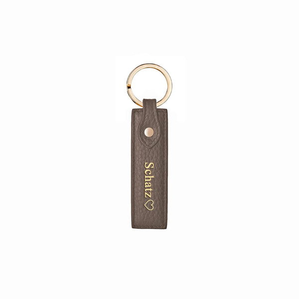 Keychain Classic Grained Leather | Warm Earth & Gold