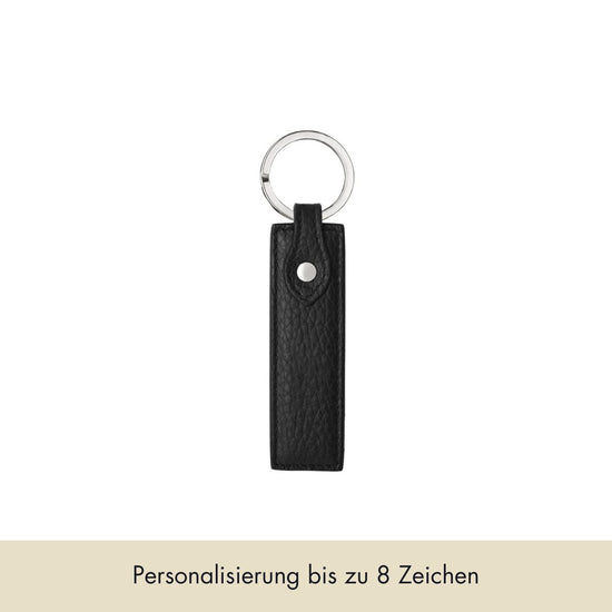 Keycharm Classic Grained Leather | Black & Silver