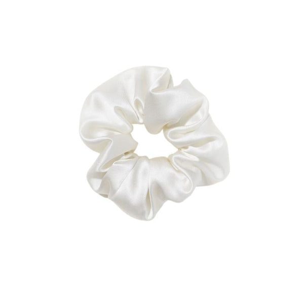 Weißer Scrunchie aus Seide | MERSOR